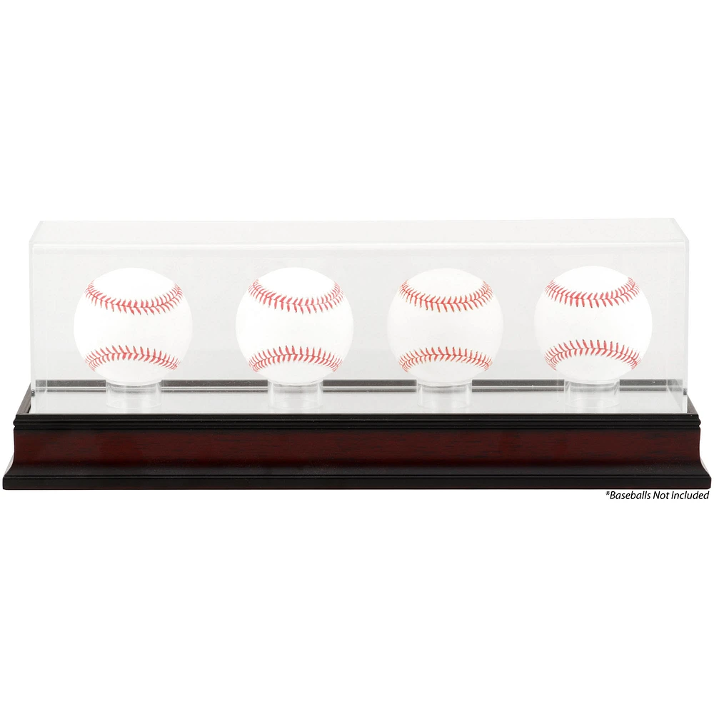 Antique Mahogany Four Baseball Display Case