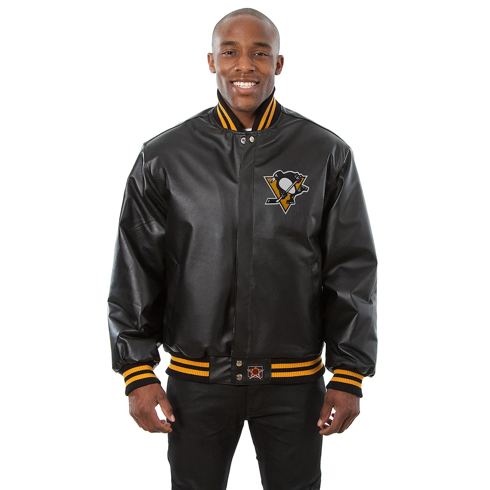 Men's JH Design Black/Gold Pittsburgh Penguins Jacket