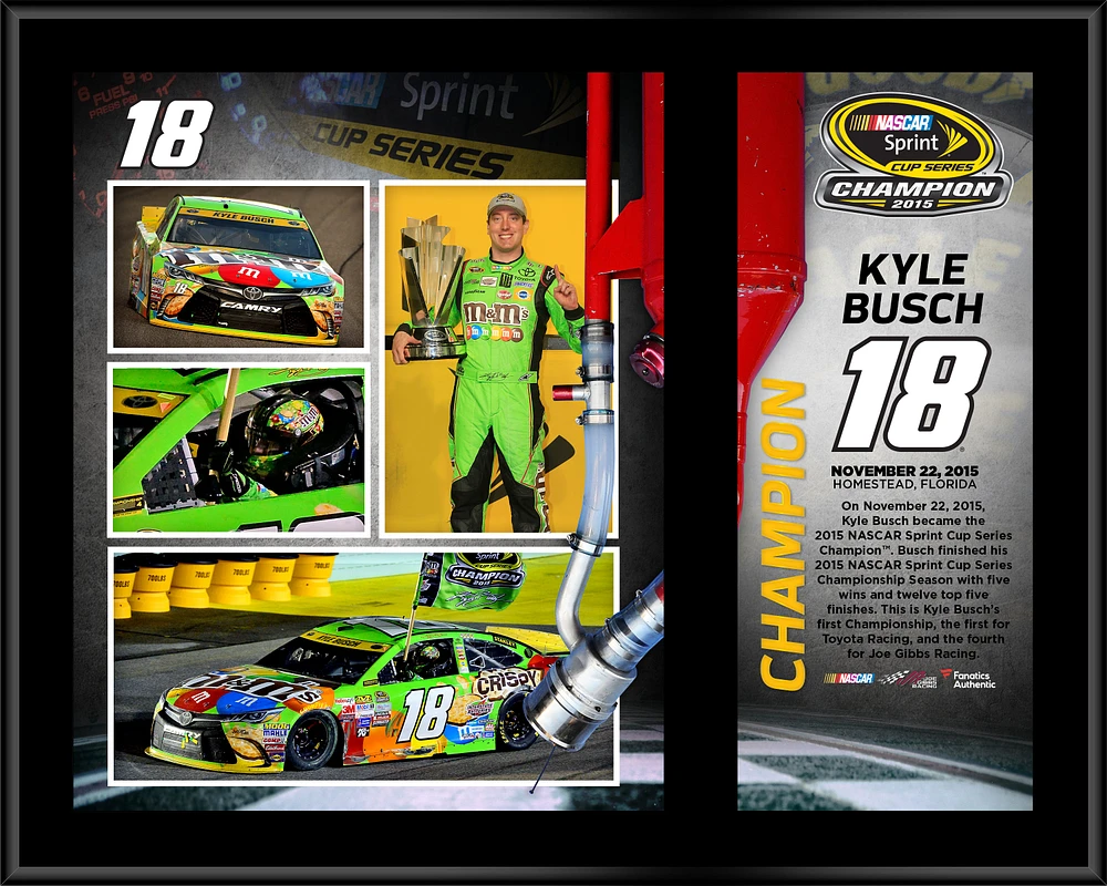 Kyle Busch 2015 Sprint Cup Champion 12'' x 15'' Sublimated Plaque