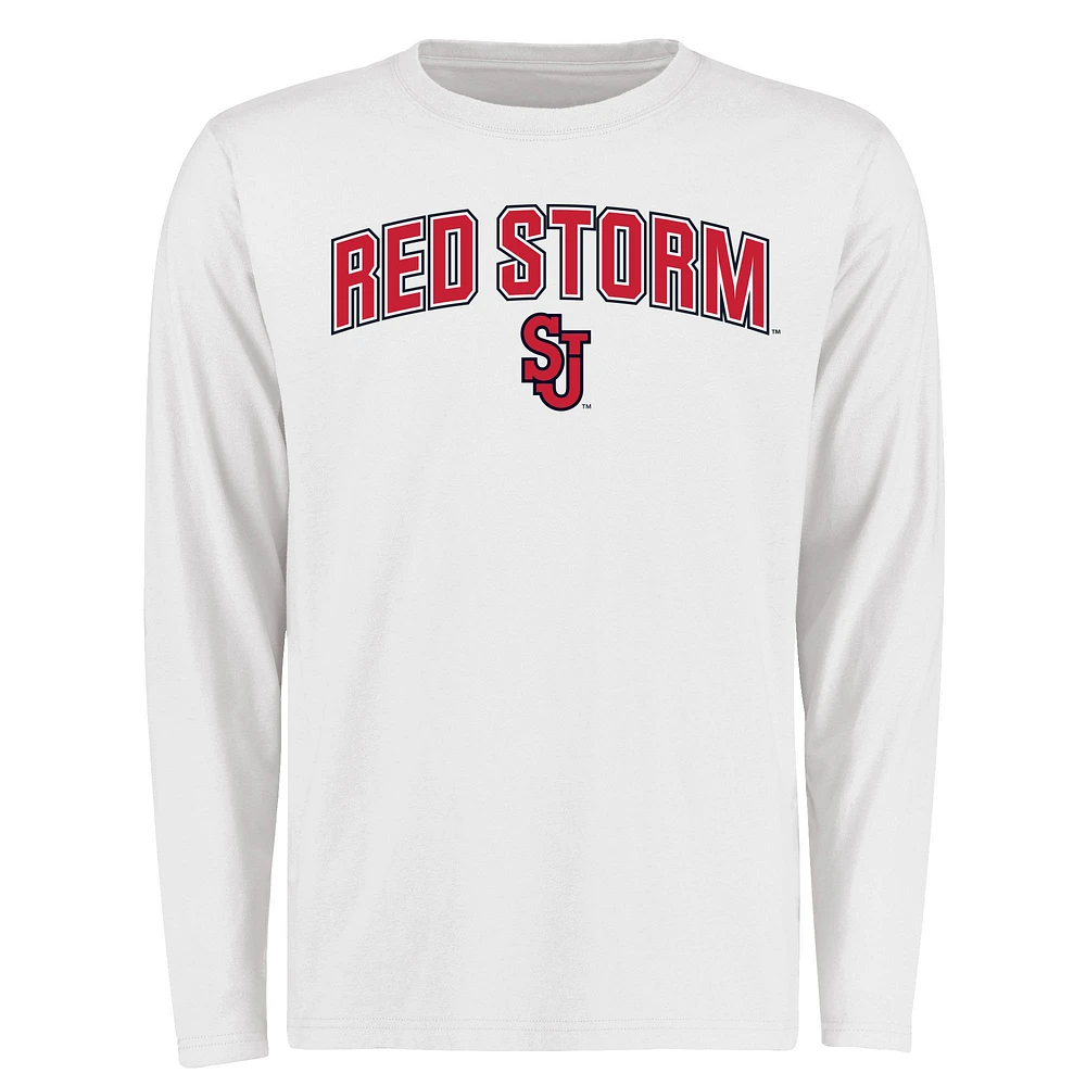 Men's White St. John's Red Storm Proud Mascot Long Sleeve T-Shirt