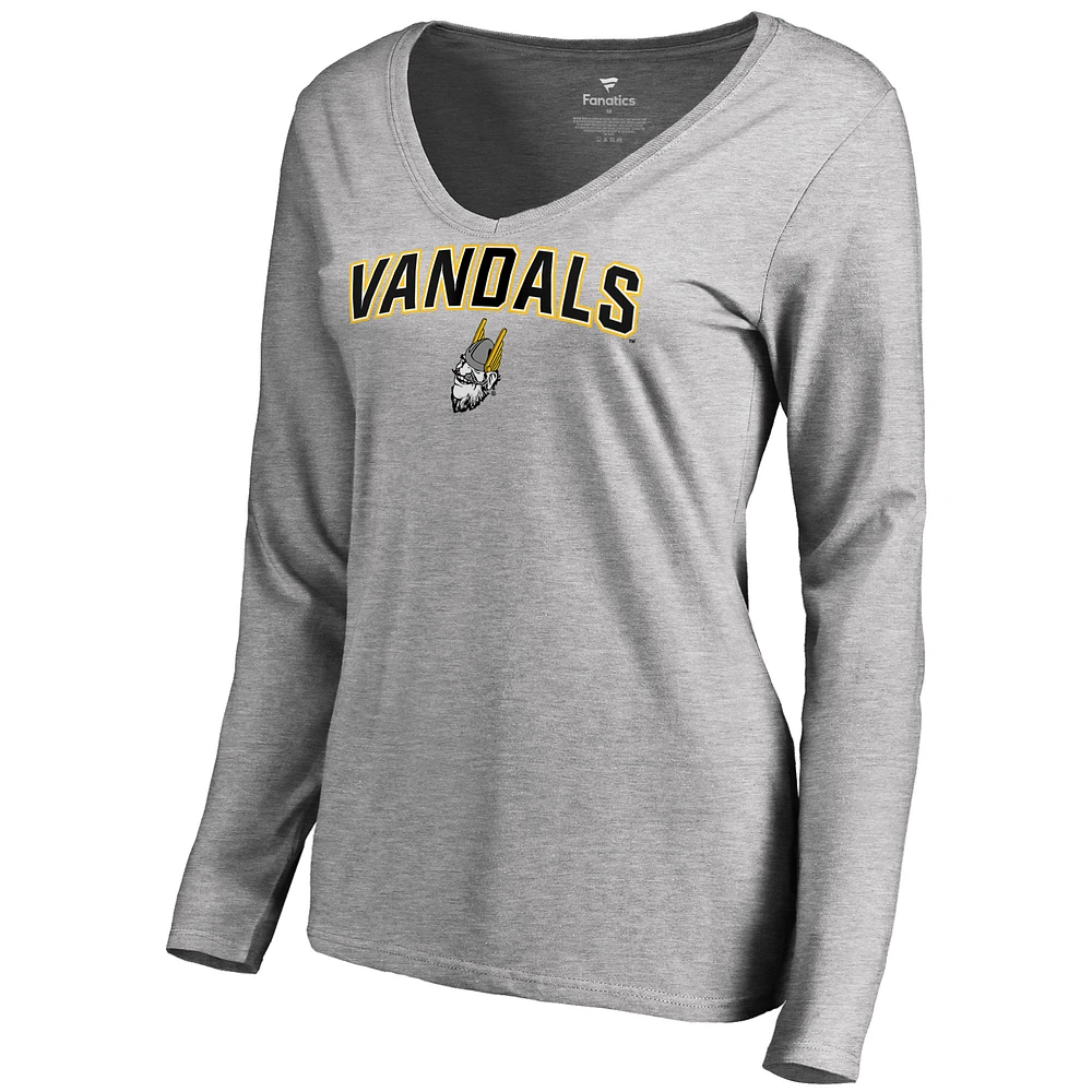 Women's Ash Idaho Vandals Proud Mascot Long Sleeve T-Shirt