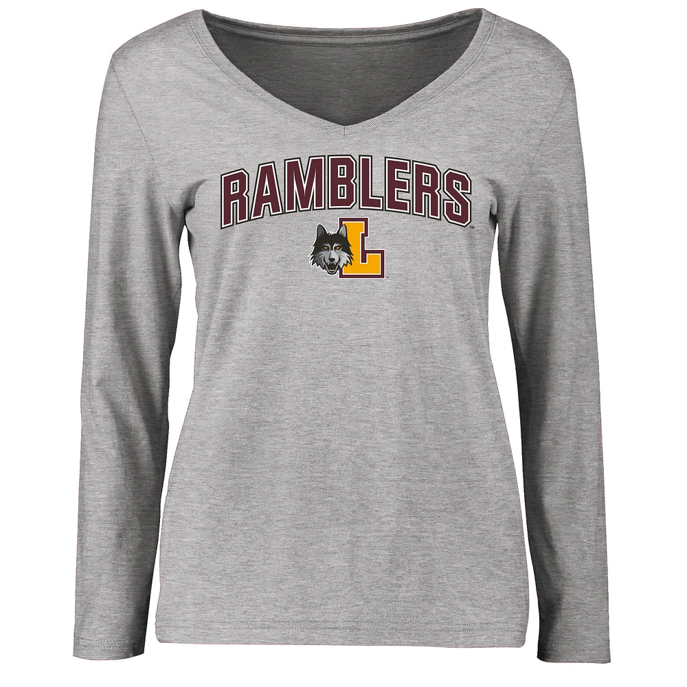 Women's Ash Loyola Chicago Ramblers Proud Mascot Long Sleeve T-Shirt