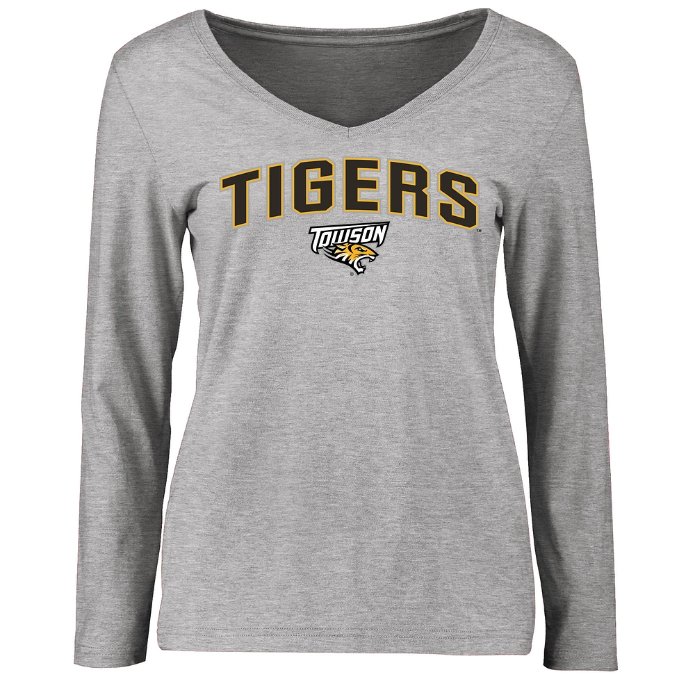 Women's Ash Towson Tigers Proud Mascot Long Sleeve T-Shirt