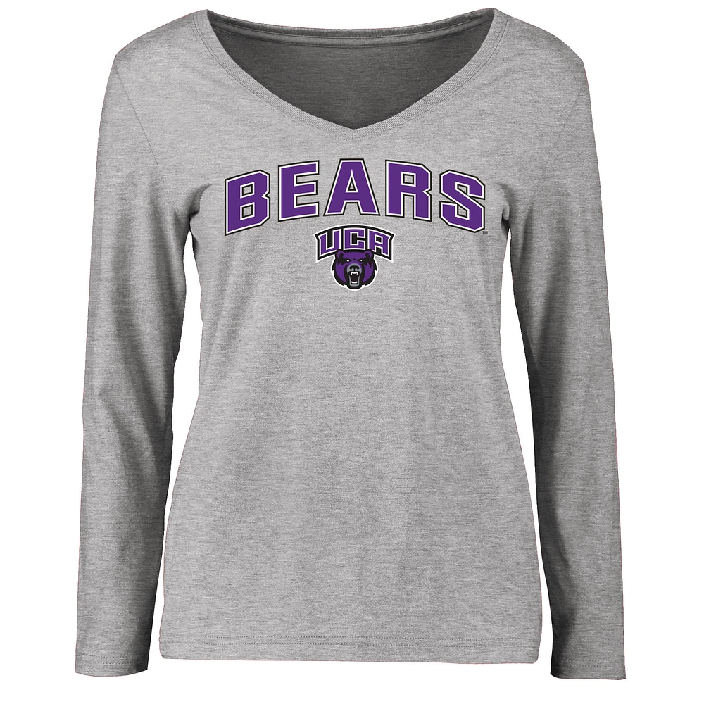 Women's Ash Central Arkansas Bears Proud Mascot Long Sleeve T-Shirt