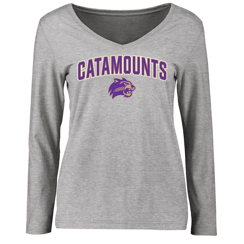 Women's Ash Western Carolina Catamounts Proud Mascot Long Sleeve T-Shirt