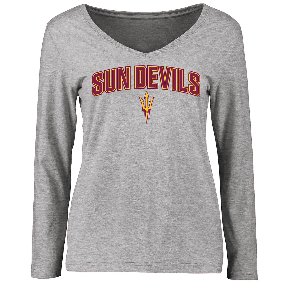 Women's Ash Arizona State Sun Devils Proud Mascot Long Sleeve T-Shirt