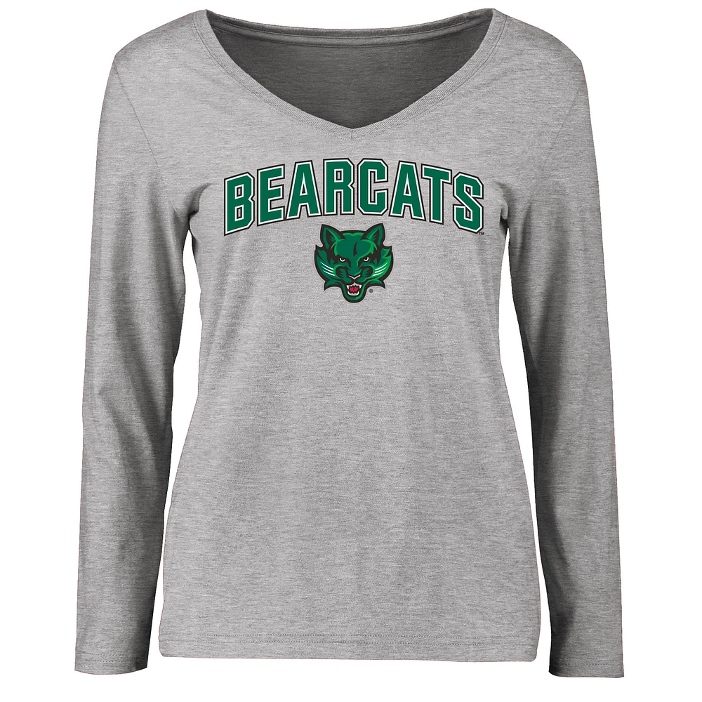 Women's Ash Binghamton Bearcats Proud Mascot Long Sleeve T-Shirt