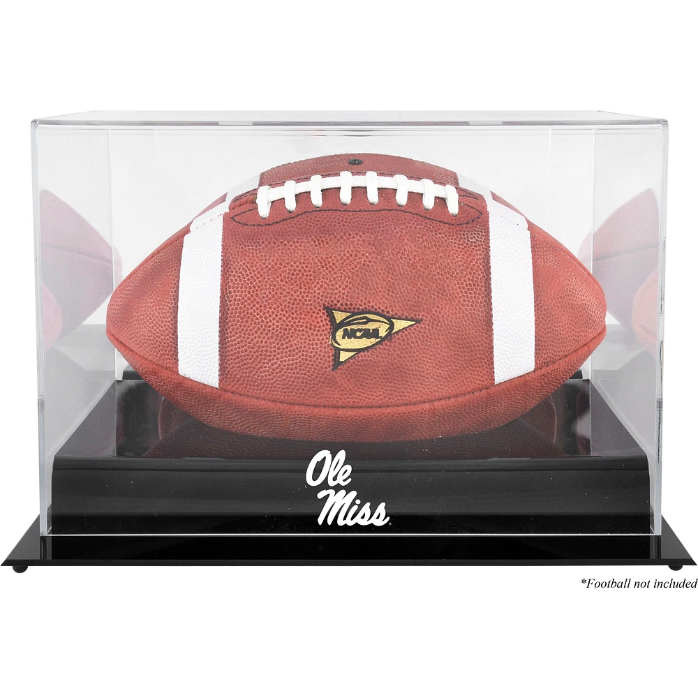 Ole Miss Rebels Black Base Football Logo Display Case
