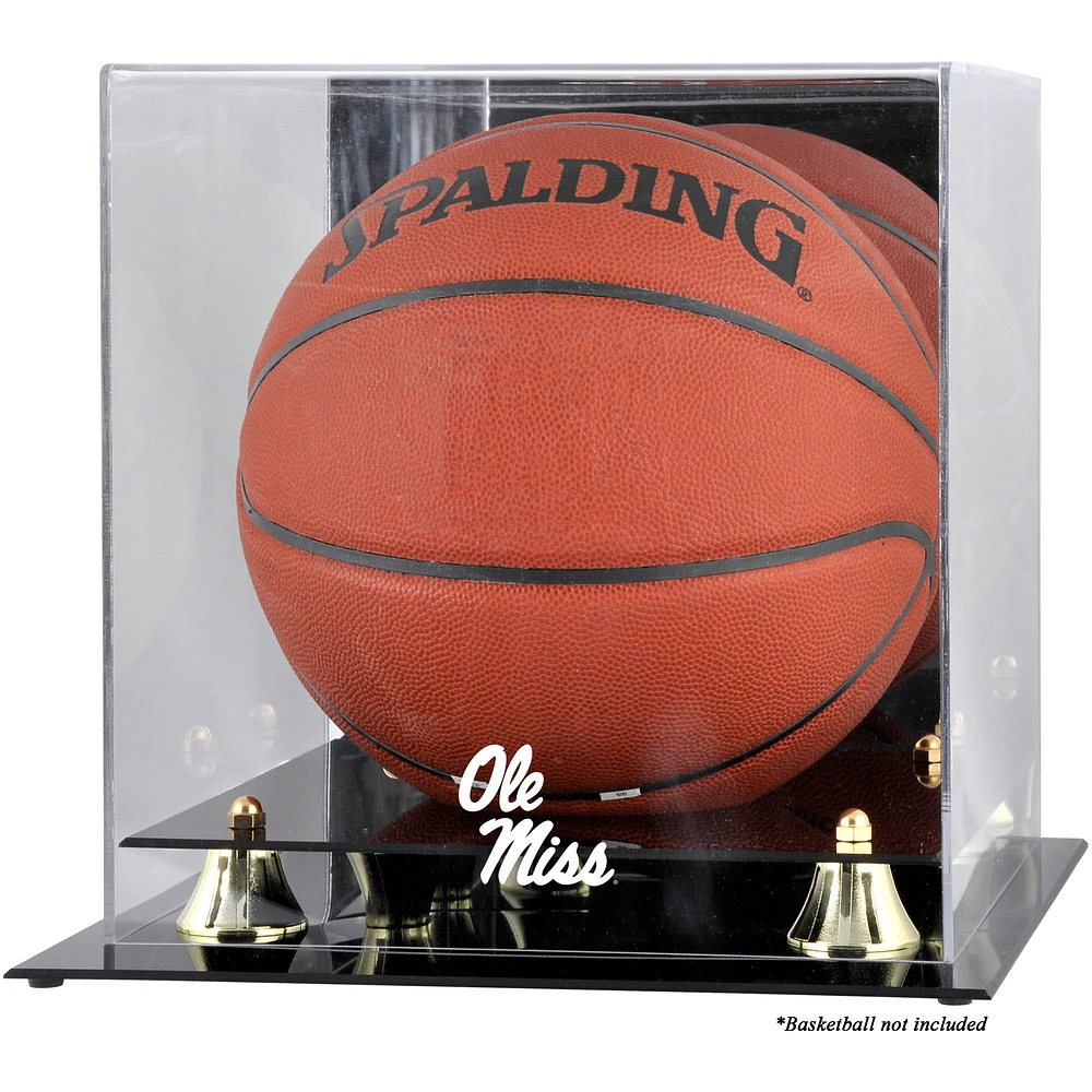 Ole Miss Rebels Golden Classic Logo Basketball Display Case with Mirror Back