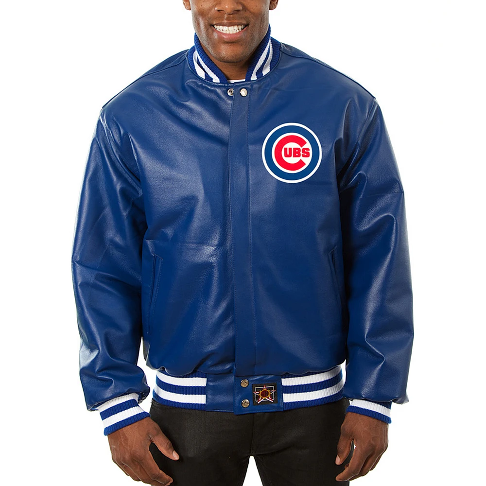 Men's JH Design Royal Chicago Cubs Team Color Leather Jacket
