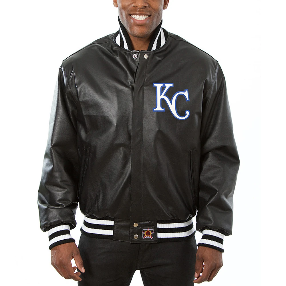 Men's JH Design Black Kansas City Royals Team Color Leather Jacket