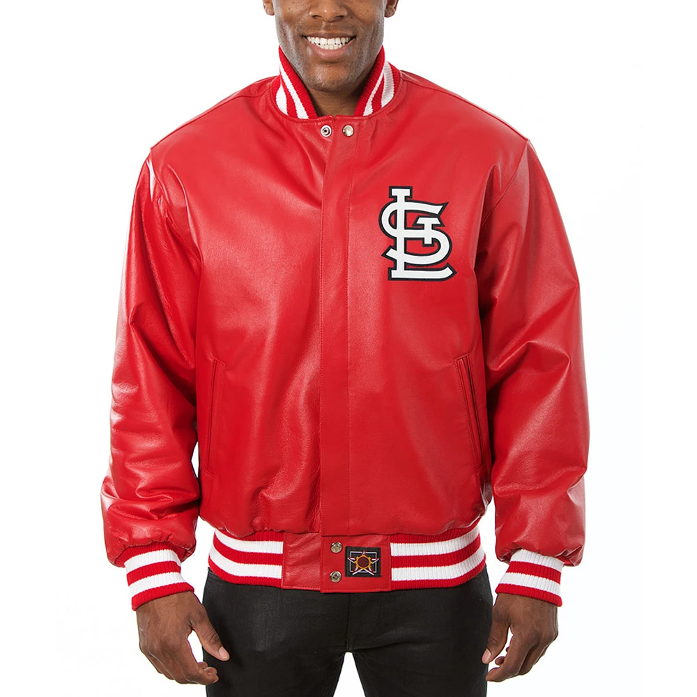 Men's JH Design Red St. Louis Cardinals Team Color Leather Jacket