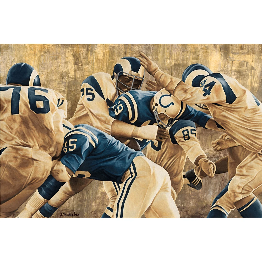 Los Angeles Rams Deacon Jones Foundation "Fearsome Foursome" Fine Art Canvas Print 24" x 36" by Artist Jason Robichau
