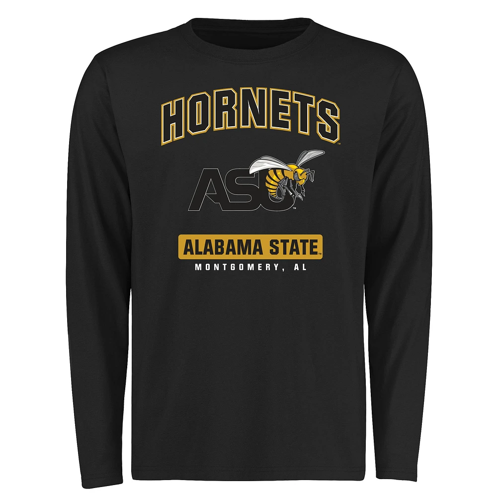 Men's Black Alabama State Hornets Campus Icon Long Sleeve T-Shirt