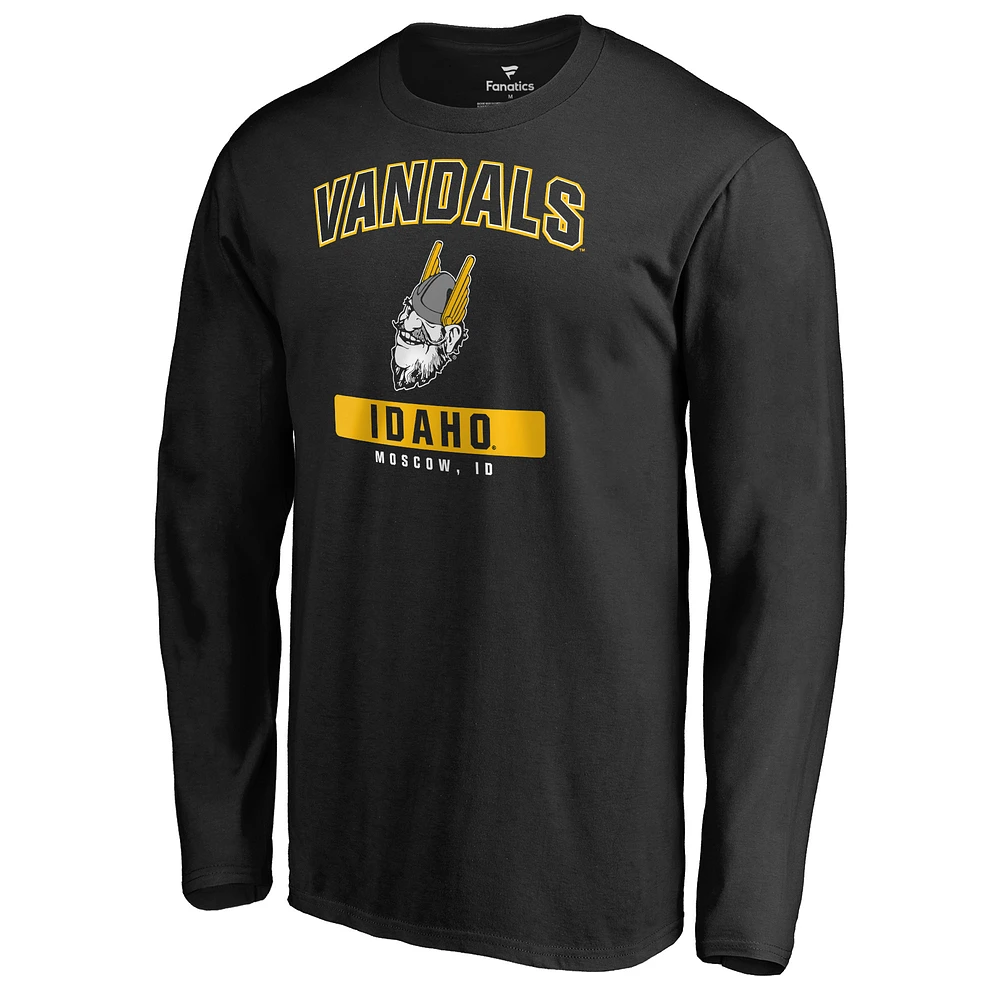 Men's Black Idaho Vandals Campus Icon Long Sleeve T-Shirt