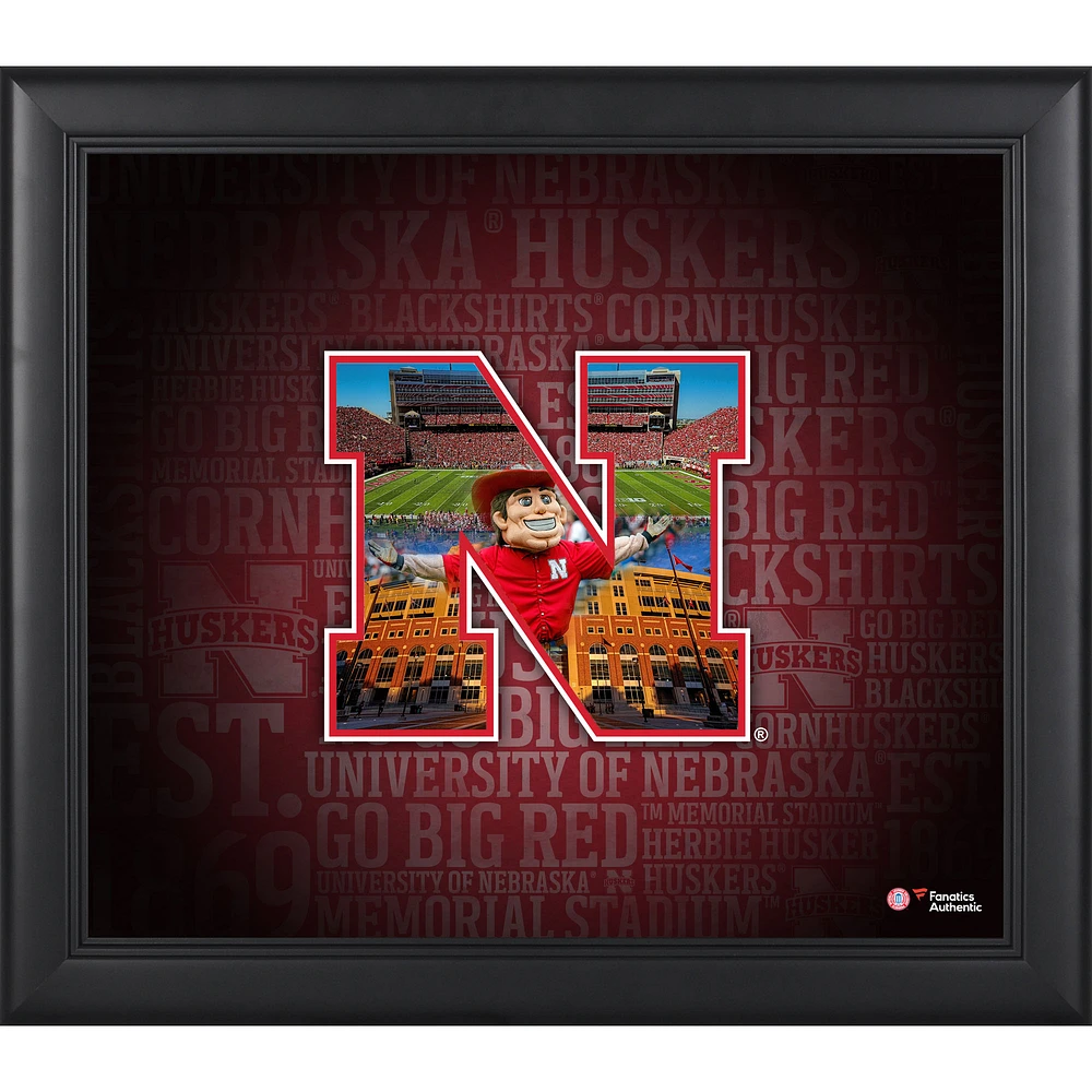 Nebraska Huskers Framed 15'' x 17'' Team Heritage Collage