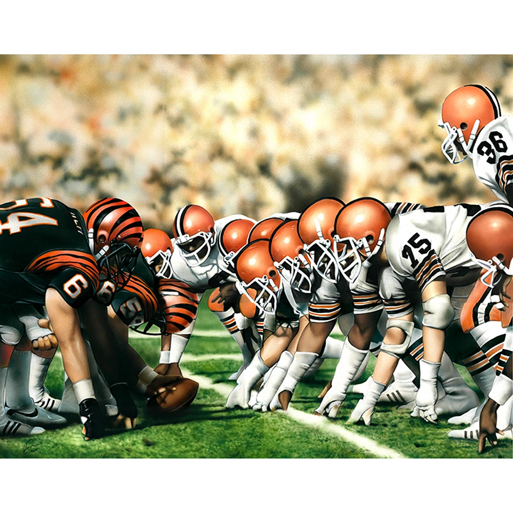 Cleveland Browns vs. Cincinnati Bengals Deacon Jones Foundation 30" x 40" Fine Art Canvas Print by Artist Dan Tearle