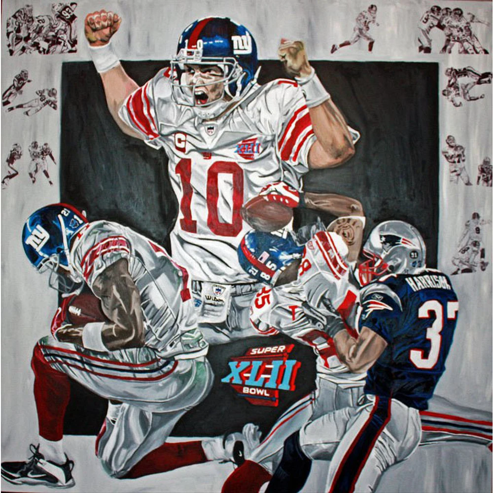 NY Giants Deacon Jones Foundation Super Bowl XLII Fine Art Canvas Print 48" x 48" by Artist David Courson