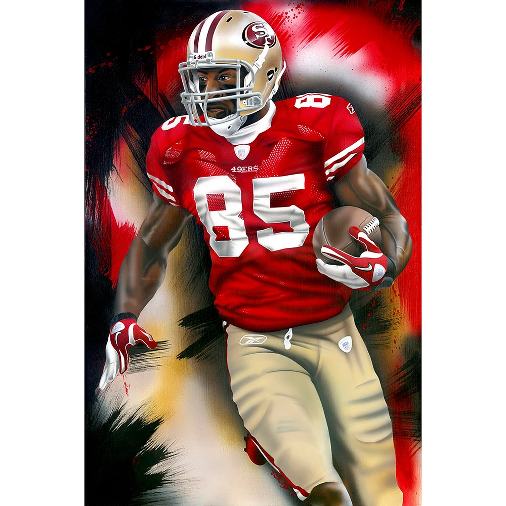 San Francisco 49ers "Vernon Davis" Deacon Jones Foundation Fine Art Canvas Print 18" x 24" by Artist Joshua Jacobs