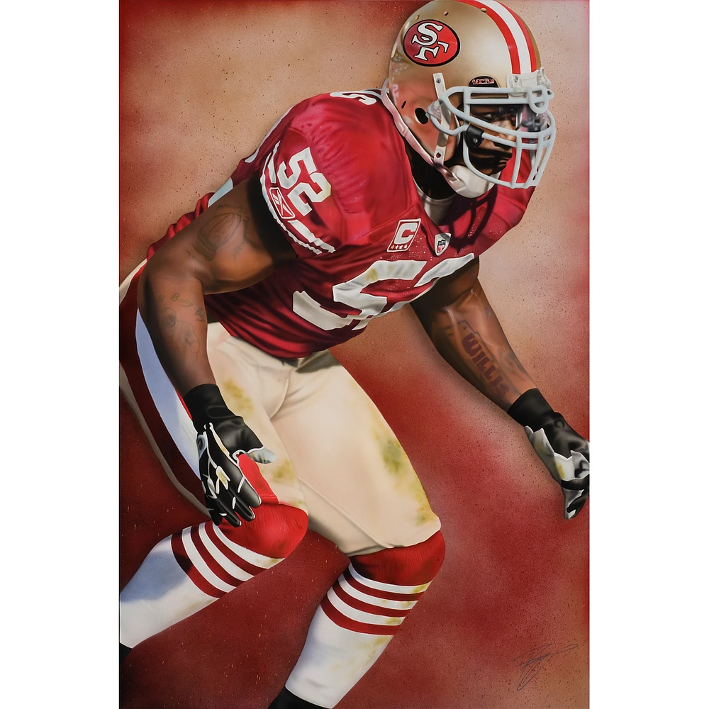 San Francisco 49ers "Patrick Willis" Deacon Jones Foundation Fine Art Canvas Print 18" x 24" by Artist Rob Jackson