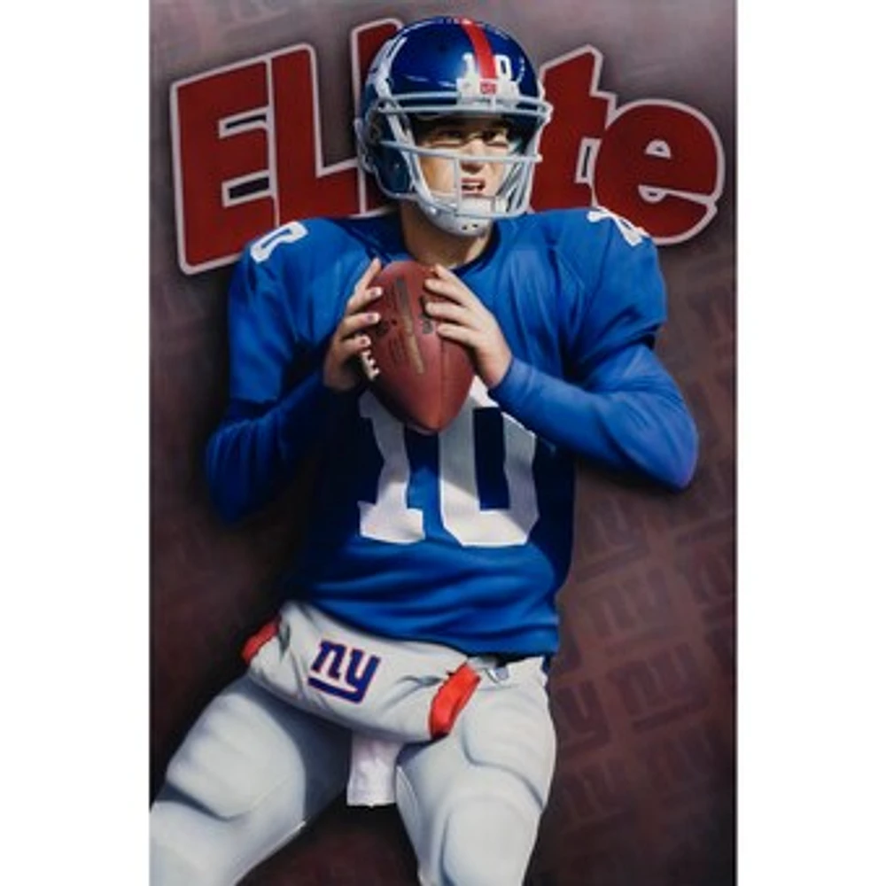 NY Giants Deacon Jones Foundation "Eli Manning" Fine Art Canvas Print 24" x 36" by Artist Rob Jackson