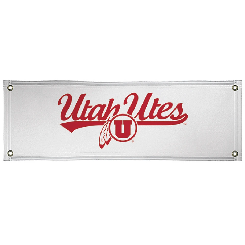White Utah Utes 2' x 6' Vinyl Banner