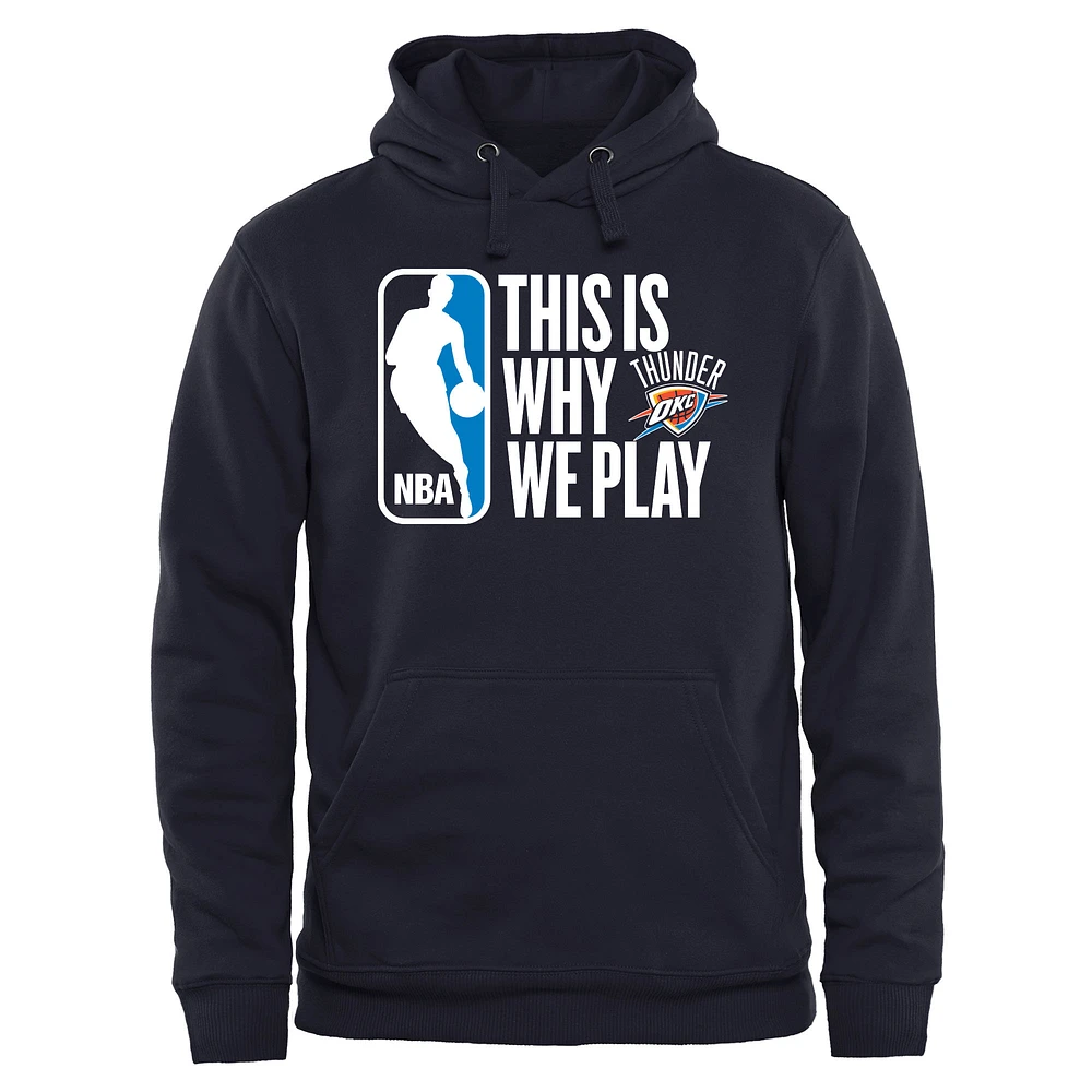 Men's Navy Oklahoma City Thunder This Is Why We Play Pullover Hoodie