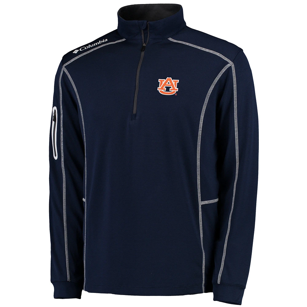 Men's Columbia Golf Navy Auburn Tigers Shotgun Quarter-Zip Pullover