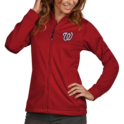 Women's Antigua Red Washington Nationals Golf Full-Zip Jacket