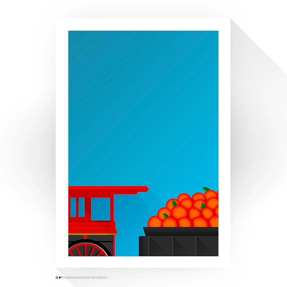 Houston Astros 14" x 20" Minute Maid Park Orange Train Minimalist Art Giclee Print