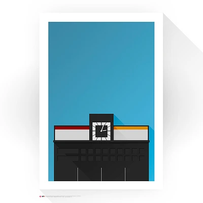 Cincinnati Reds 14" x 20" Crosley Field The Scoreboard Minimalist Art Giclee Print