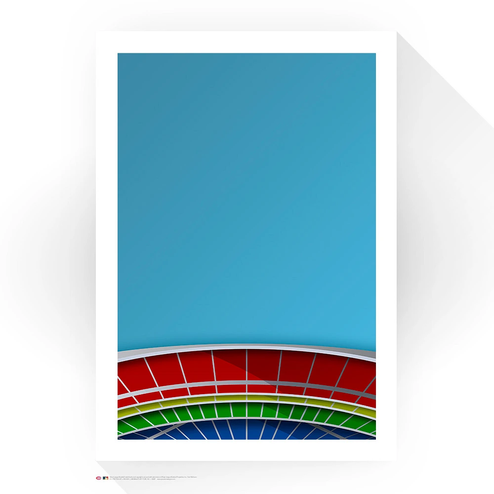 Cincinnati Reds 24" x 32" Riverfront Stadium Rainbow Seats Minimalist Art Giclee Print
