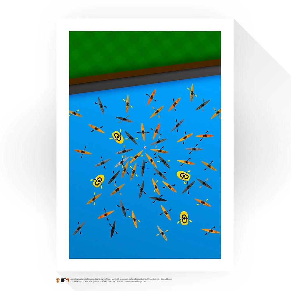 San Francisco Giants 24" x 32" AT&T Park McCovey Cove Minimalist Art Giclee Print