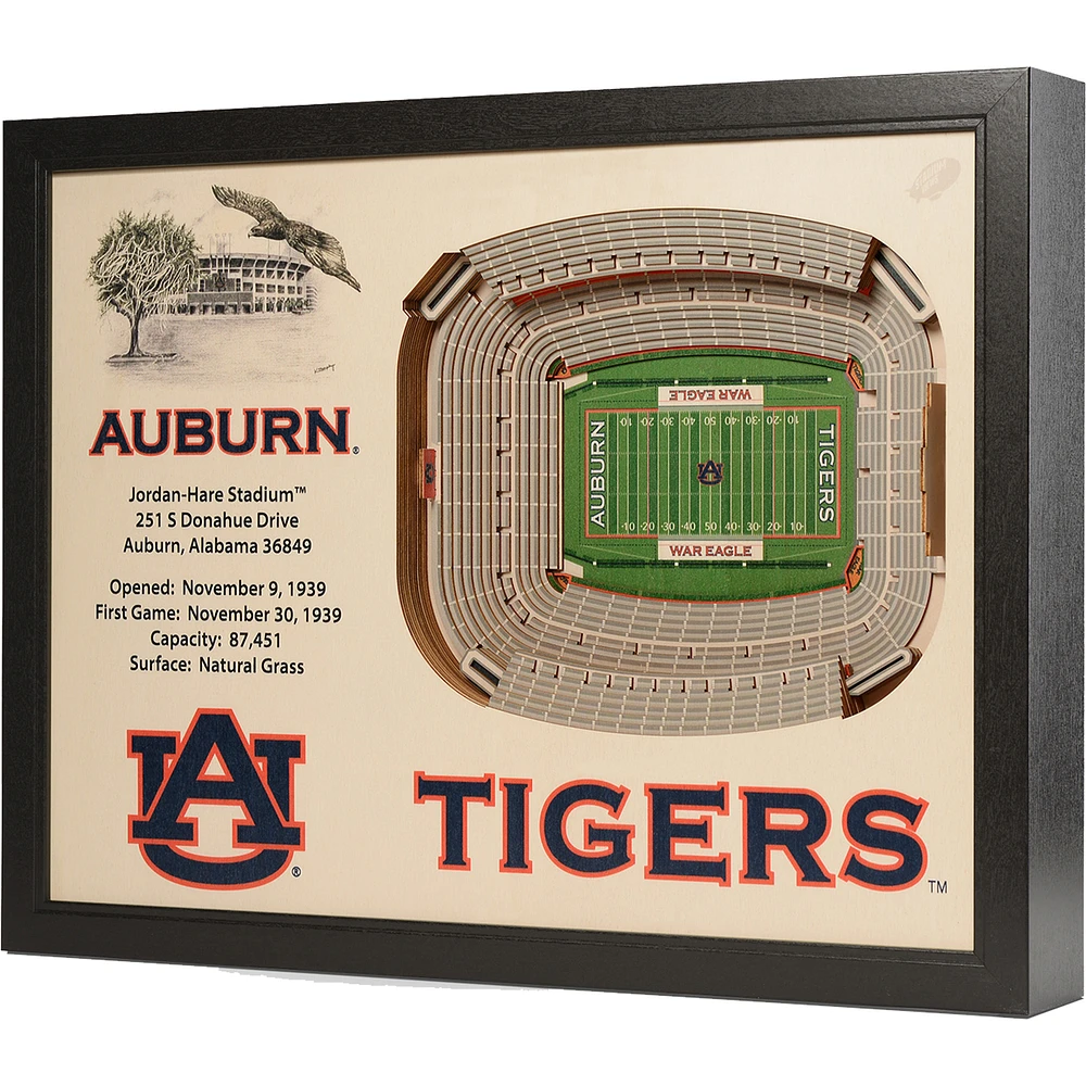 Auburn Tigers 25.5" x 19.5" Jordan-Hare Stadium Stadium Views Wall Art