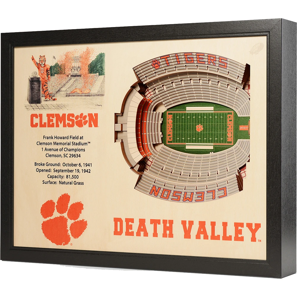Clemson Tigers 25.5" x 19.5" Memorial Stadium Stadium Views Wall Art