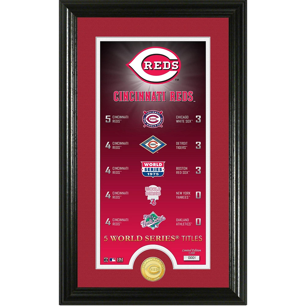 Highland Mint Cincinnati Reds 12" x 20" World Series Championships Legacy Supreme Photomint