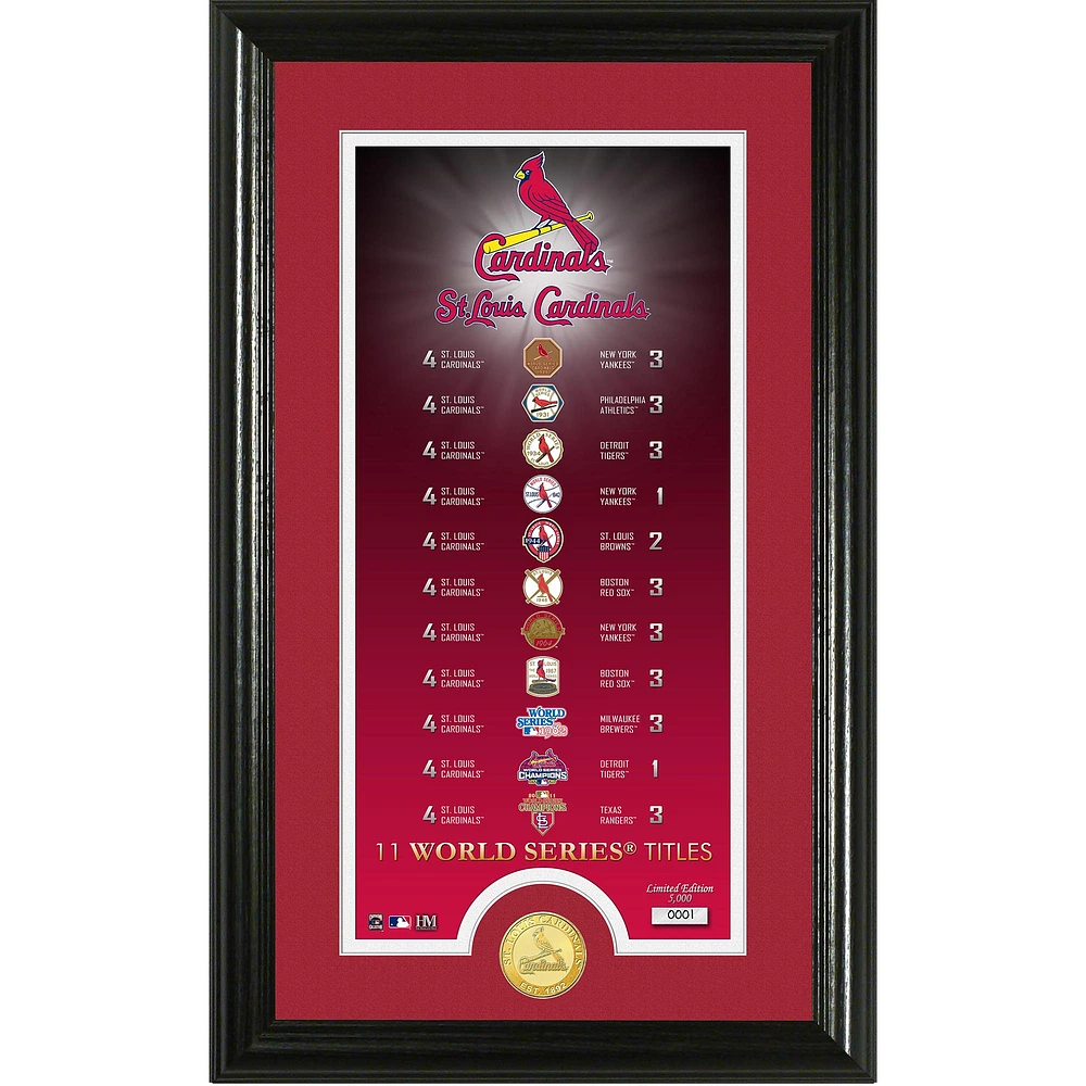 Highland Mint St. Louis Cardinals 12" x 20" World Series Championships Legacy Supreme Photomint