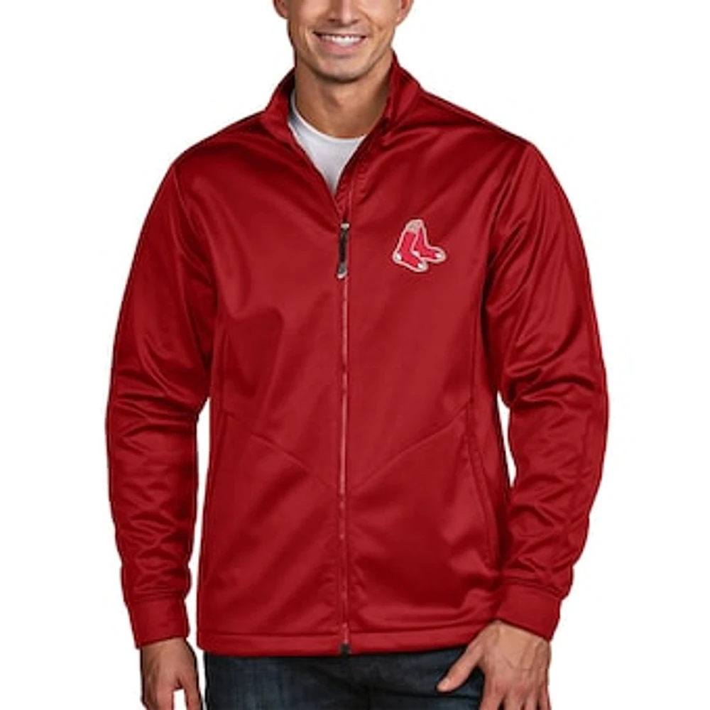 Men's Antigua Red Boston Red Sox Golf Full-Zip Jacket