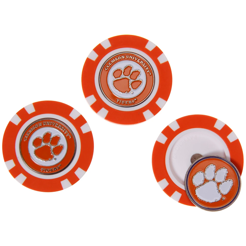 Clemson Tigers 3-Pack Poker Chip Golf Ball Markers