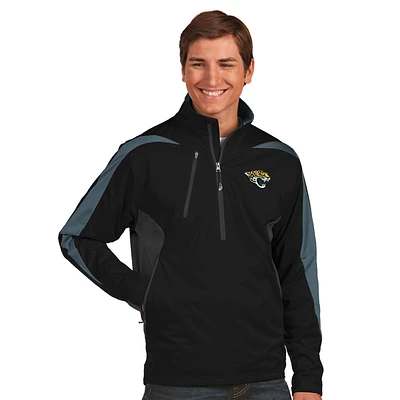 Men's Antigua Black Jacksonville Jaguars Discover Desert Dry Xtra-Lite Half-Zip Jacket