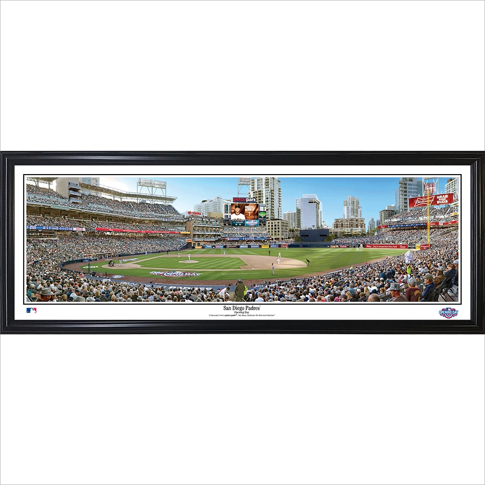 San Diego Padres 39" x 13.5" Opening Day Standard Black Framed Panorama