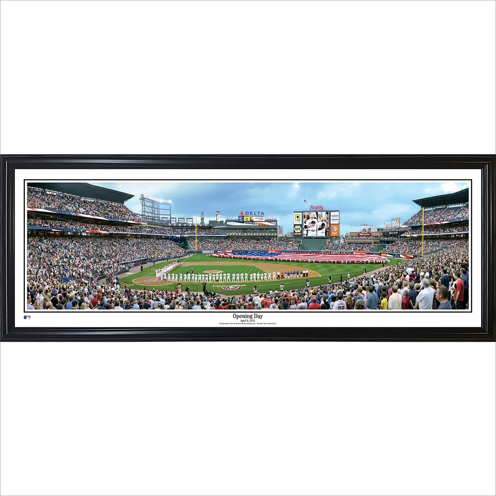 Atlanta Braves 39" x 13.5" Opening Day Standard Black Framed Panorama