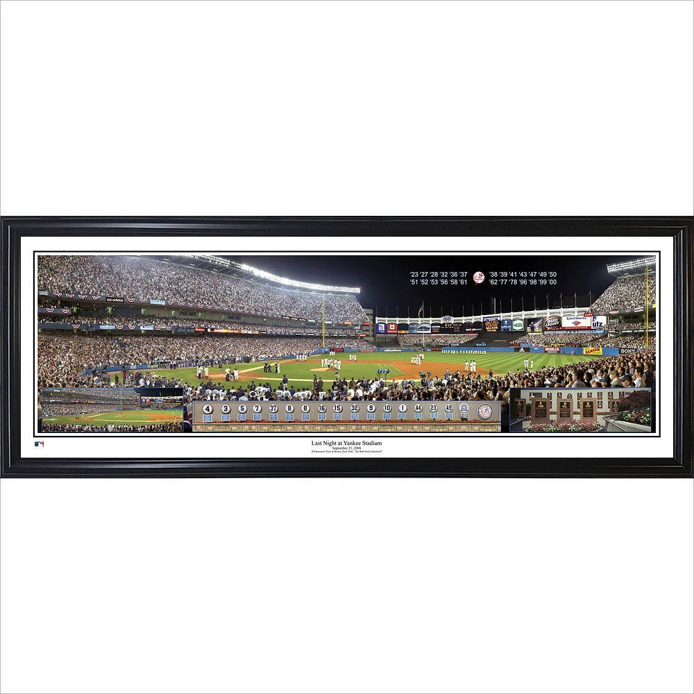 New York Yankees 39" x 13.5" Last Night at Yankee Stadium Standard Black Framed Panorama