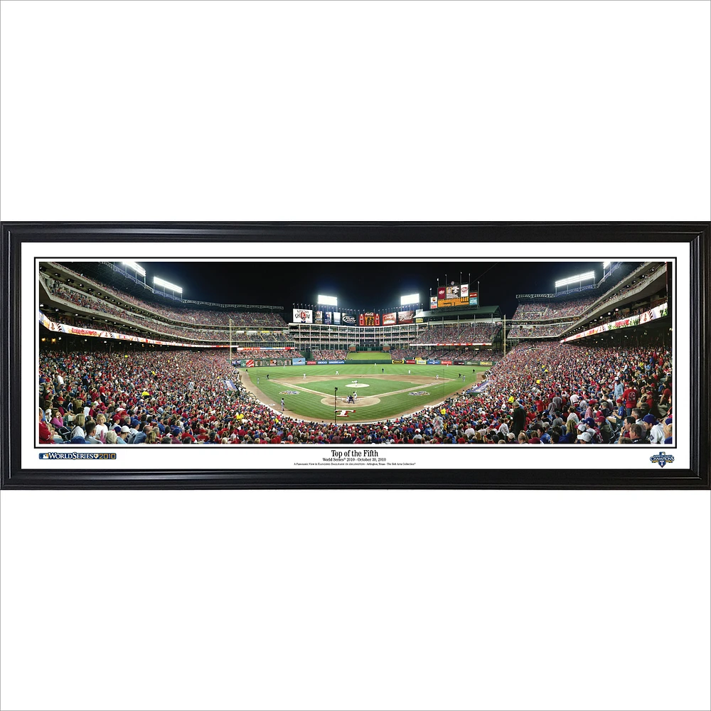Texas Rangers 39" x 13.5" Top of the Fifth Standard Black Framed Panorama