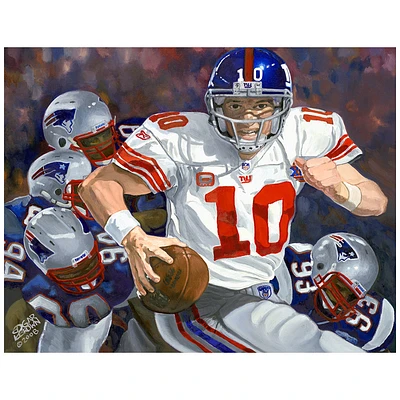 NY Giants Eli Manning Deacon Jones Foundation Fine Art Canvas Print 28" x 30" by Artist Edgar Brown