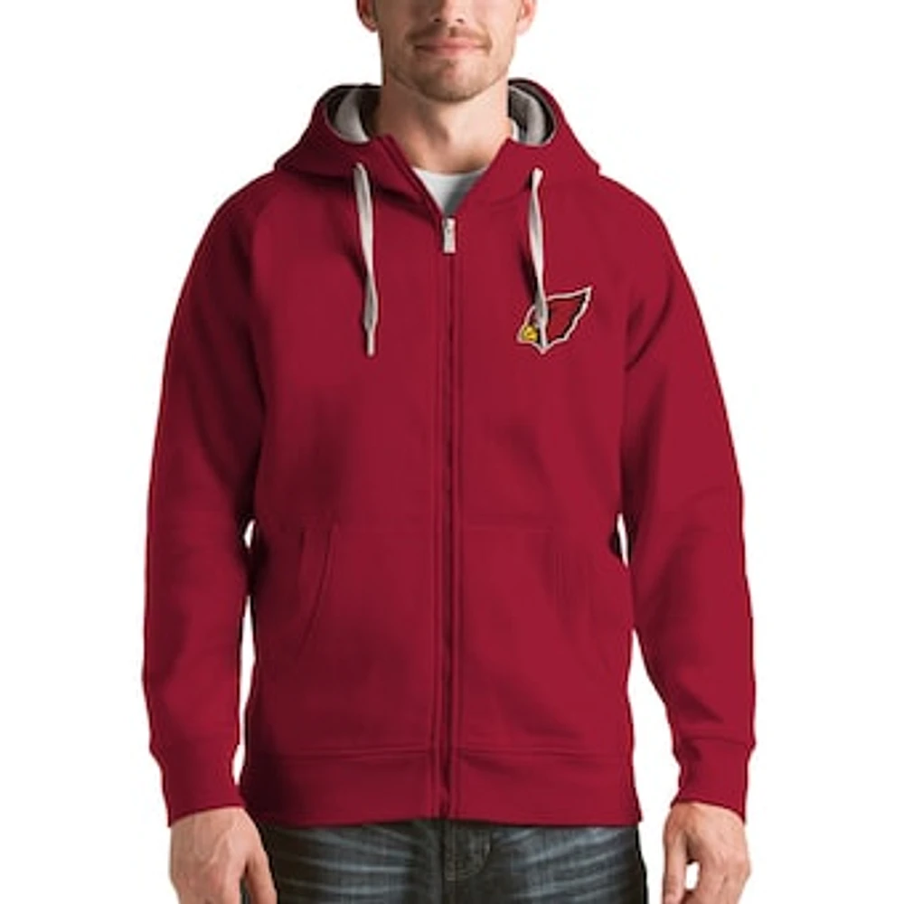 Men's Antigua Cardinal Arizona Cardinals Victory Full-Zip Hoodie