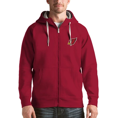 Men's Antigua Cardinal Arizona Cardinals Victory Full-Zip Hoodie