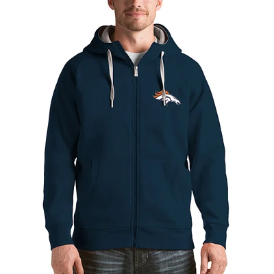 Men's Antigua Navy Denver Broncos Victory Full-Zip Hoodie