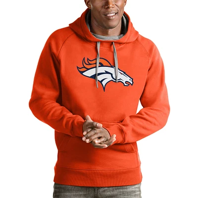 Men's Antigua Orange Denver Broncos Victory Pullover Hoodie