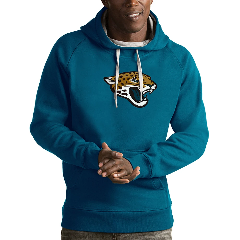 Men's Antigua Teal Jacksonville Jaguars Victory Pullover Hoodie